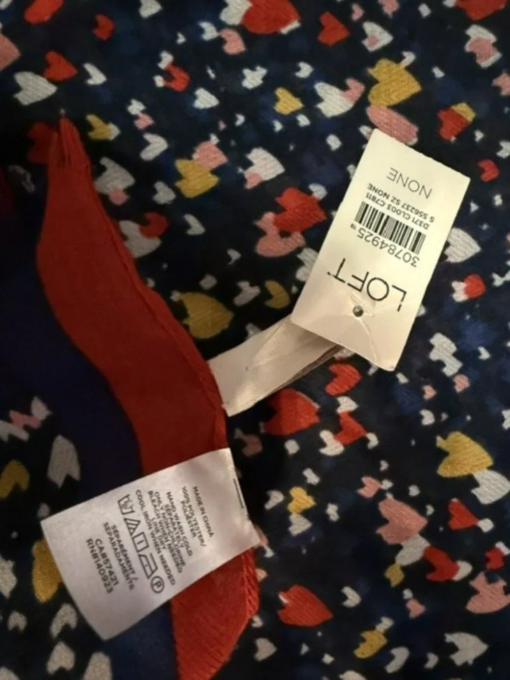 Retro Heart Print oblong Scarf